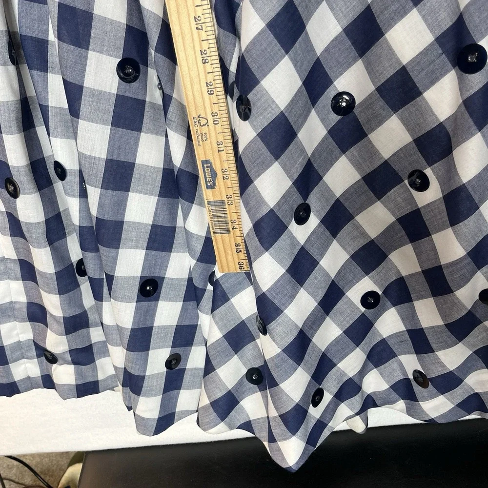 ZiZi International Vtg Women's Skirt 4 (measured) Blue White Check Embellished‎